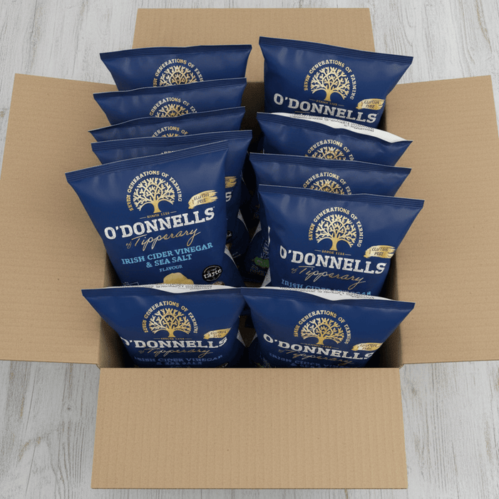 O'Donnells Irish Cider Vinegar & Sea Salt | Box of 32 Packets (50g) - NetCrisps