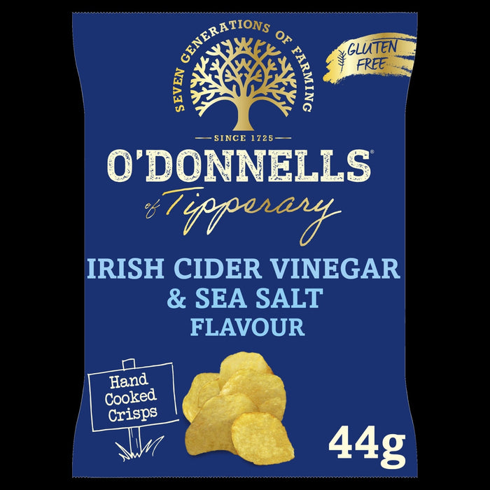 O'Donnells Irish Cider Vinegar & Sea Salt | Box of 32 Packets (50g) | Netcrisps - NetCrisps