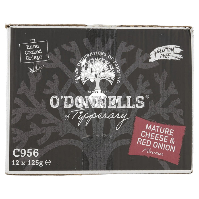 O'Donnells Mature Cheese and Red Onion | Box of 12 Large Bags (125g) - NetCrisps