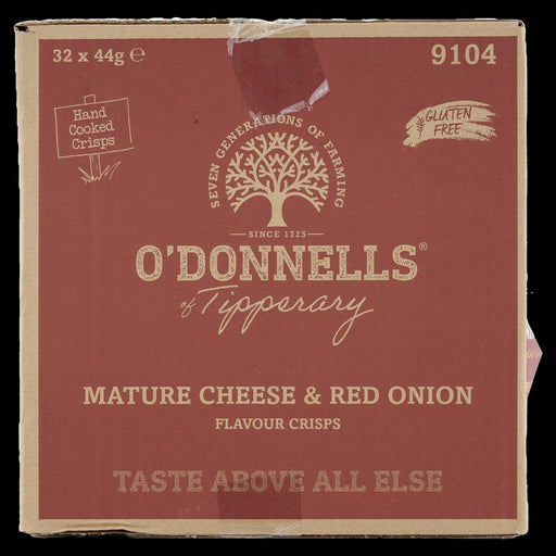 O'Donnells Mature Cheese & Red Onion Crisps | 32 x 44g | NetCrisps - NetCrisps