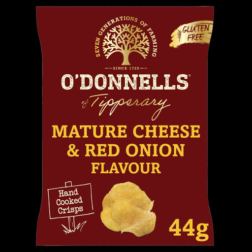 O'Donnells Mature Cheese & Red Onion Crisps | 32 x 44g | NetCrisps - NetCrisps