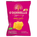 A bright pink bag of ODonnells Sweet Chilli Crisps (47.5g), gluten free with no added MSG, artificial colours, or flavours. Box of 32 packets from ODonnells, featuring hand cooked crisps on the front.