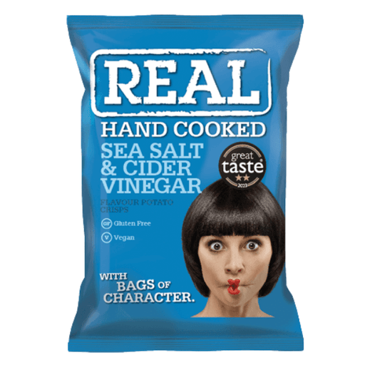 REAL Hand Cooked Crisps Sea Salt & Cider Vinegar | 10 x 150g - NetCrisps