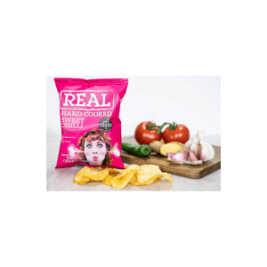 REAL Hand Cooked Crisps Sweet Chilli 10 x 150g | Premium Irish Sharing Bags - NetCrisps