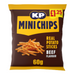 REDUCED KP Mini Chips BBQ Beef Flavour | Box of 20 Packets (60g) 16/11/24 - Crisps