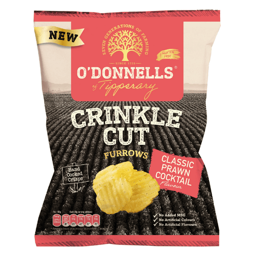 REDUCED NEW O'Donnells Crinkle Cut Classic Prawn Cocktail | Box of 12 Packets (125g) 16/12/25 - NetCrisps
