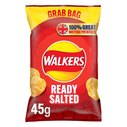 Reduced Walkers Ready Salted | Box of 32 Packets (45g)06/12/25 - NetCrisps