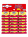 A bulk display of 24 packs of Smith's Bacon Flavored Fries, arranged in a grid on a red plastic hanger card.