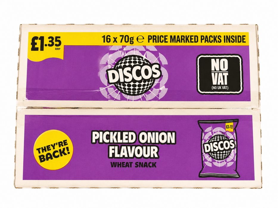 Disco's Crunchy Pickled Onion Snack Pack - 16x70g  | Netcrisps