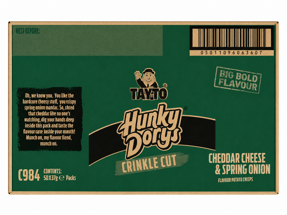 REDUCED Hunky Dory Cheese and Onion | Box Of 50 Packets (37g) 12/08/26