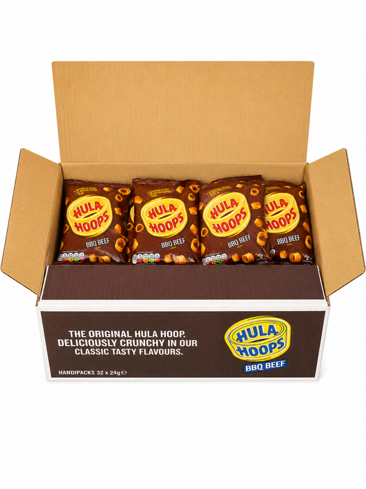 Hula Hoops BBQ Beef | Box of 32 Packets (34g) | Netcrisps