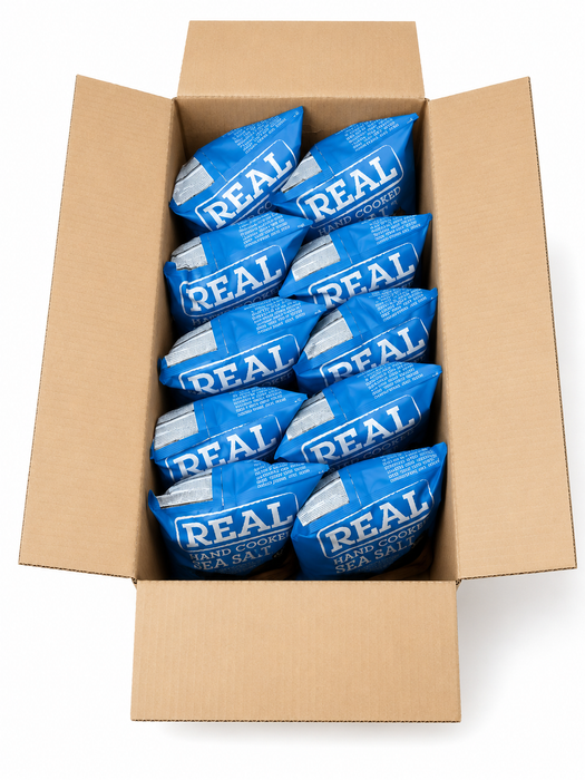 REAL Hand Cooked Crisps Sea Salt & Cider Vinegar | 10 x 150g