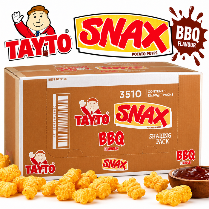Tayto Snax BBQ Potato Puffs 90 g | 12 Packs