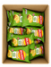 Box of Walkers Crisps in green and red packaging.