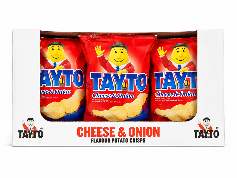Tayto Cheese & Onion Large Share Bags 12x125g