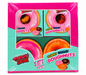 Yummi Zone 3-in-1 pack of gummy doughnuts in a bright pink and teal cardboard box, containing three assorted pairs of colorful gummy doughnuts.