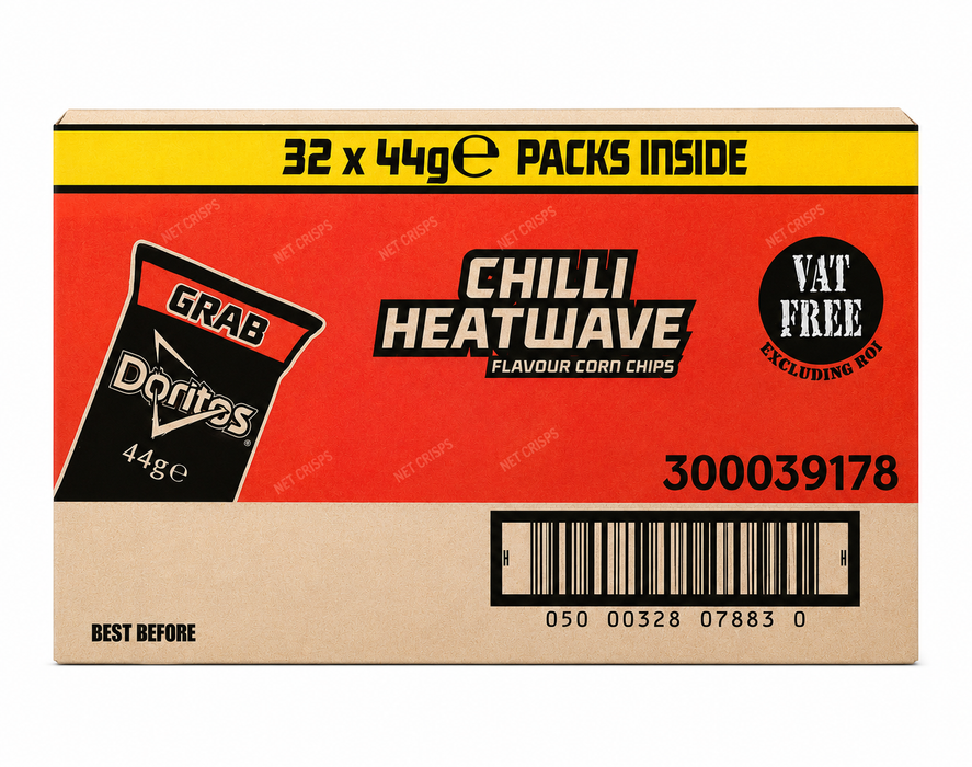 Doritos Chilli Heatwave Crisps | Box of 32 x 40g Bags| Netcrisps