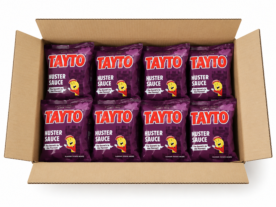 Tayto Wuster Sauce Flavour Potato Crisps – Box of 32 x 32.5g