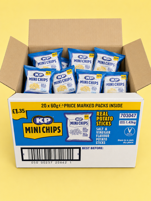 KP Mini Chips Salt & Vinegar 60g - Box of 20 Packets