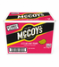 Packaging of McCoy's Ridge Cut Sizzling King Prawn flavor potato crisps with pink background
