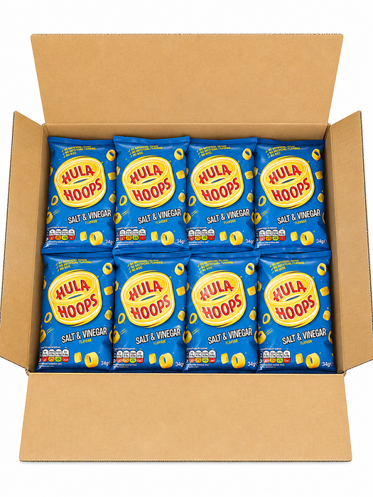 Hula Hoops Salt & Vinegar | Box of 32 Packets (34g) | Netcrisps
