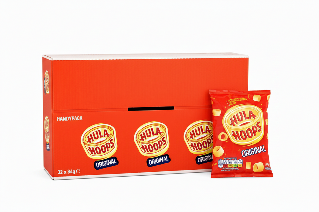 Hula Hoops Original | Box of 32 Packets (34g) | Netcrisps