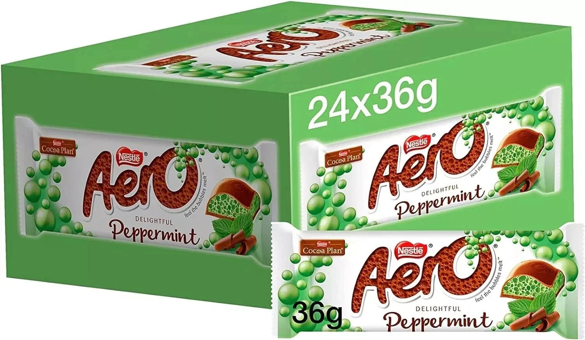 Aero Bubbly Peppermint Chocolate Bar 24 Pack (24x36g)