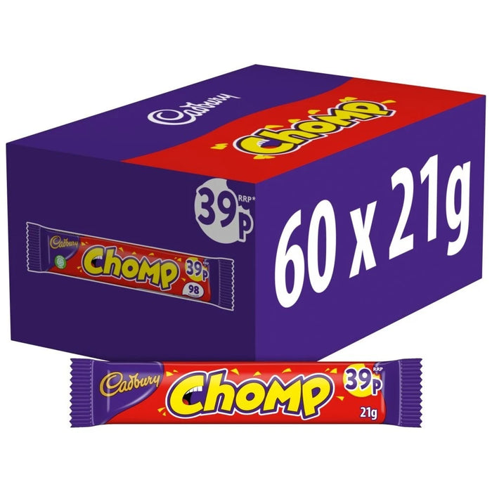 Cadbury Chomp Chocolate Bars 21g | Box of 60