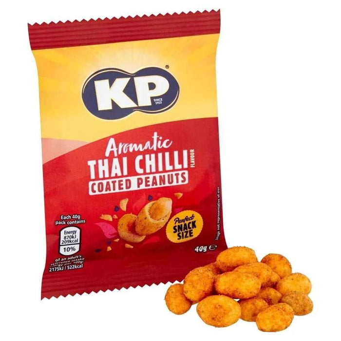KP Flavour Kravers Aromatic Thai Chilli Coated Peanuts 40g (Pubcard)