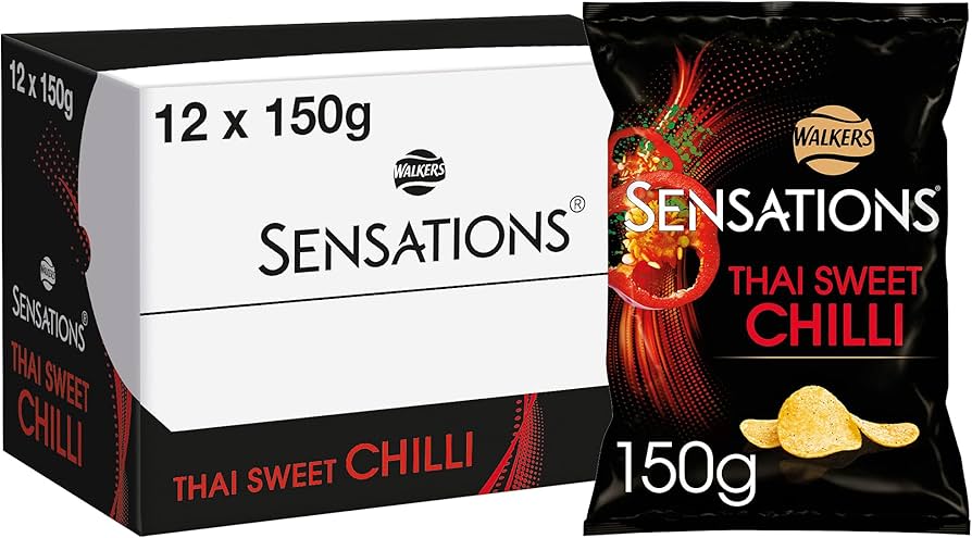 Sensations Thai Sweet Chilli | Box of 12 Large Sharing Bags (150g) - NetCrisps