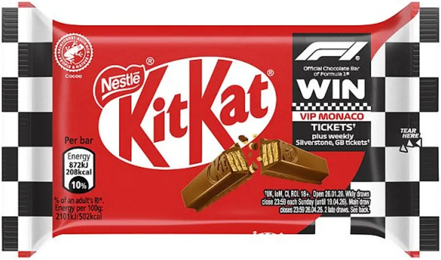 KitKat F1 Formula 1 4 Finger Milk Chocolate Bar – Bulk Box 24 x 41.5g