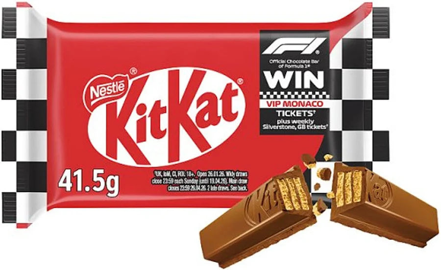 KitKat F1 Formula 1 4 Finger Milk Chocolate Bar – Bulk Box 24 x 41.5g