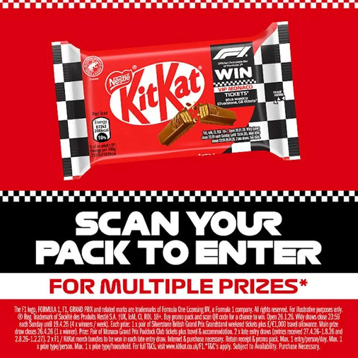 KitKat F1 Formula 1 4 Finger Milk Chocolate Bar – Bulk Box 24 x 41.5g