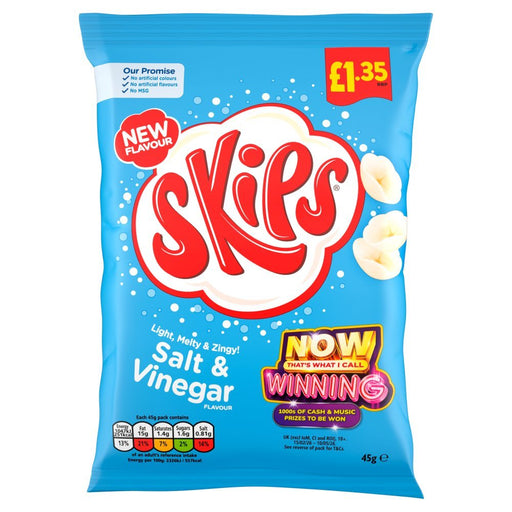 Skips Salt & Vinegar Crisps 45g | 16 Pack | NetCrisps - NetCrisps