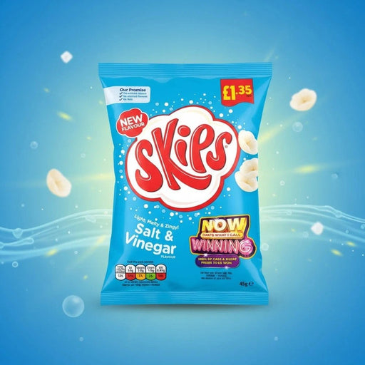 Skips Salt & Vinegar Crisps 45g | 16 Pack | NetCrisps - NetCrisps