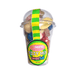 A clear plastic tub labeled Sweet Guyz Fizzy Mix | 160g, filled with colorful fizzy sweets, topped with a dome lid and a green-yellow striped label by Sweet Guyz.