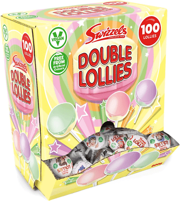 Swizzels Double Lollies Dispenser Box | 100 Lollipops - NetCrisps