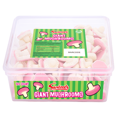 Swizzels Giant Foam Mushrooms – 120 Count Box | NetCrisps - NetCrisps