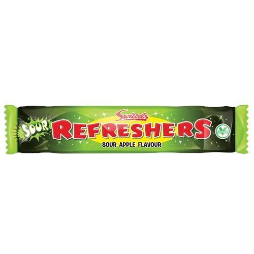 Swizzels Refreshers Sour Apple Flavour Chewing Gum Bars 60 bars 18g - NetCrisps