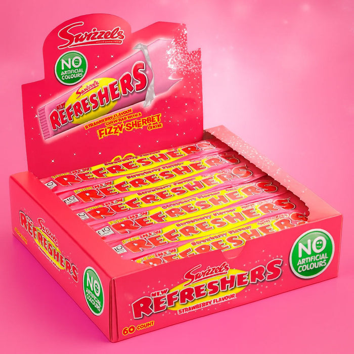 Box of Swizzels Refreshers Strawberry Chew Bar | 60 x 18g  | Netcrisps
