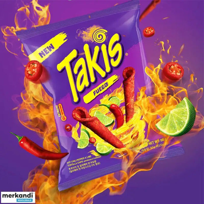 Takis Fuego Hot Chilli Pepper & Lime Tortilla Chips 100g | Extreme Spicy Snacks - NetCrisps