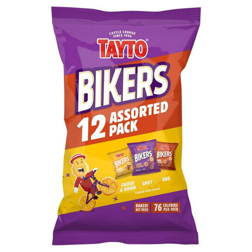 Tayto Bikers Corn Snacks Assorted Multipack 12 x 16g - NetCrisps