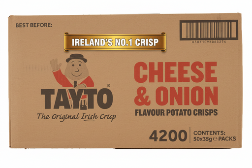 Tayto Cheese and Onion | Box of 50 Packets (35g) Irelands 1 Selling Crisps - NetCrisps