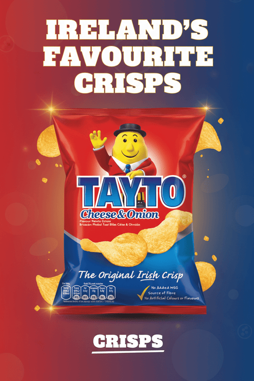 Tayto Cheese and Onion | Box of 50 Packets (35g) Irelands 1 Selling Crisps - NetCrisps