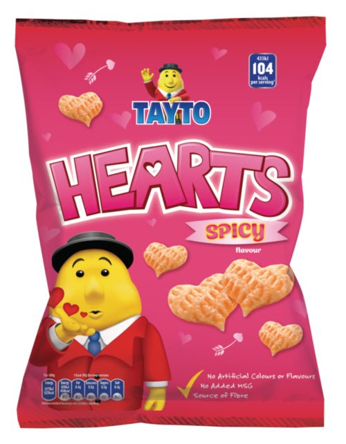 Tayto Hearts Spicy 95g - NetCrisps