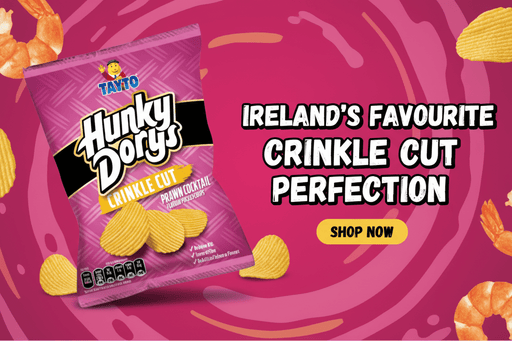 Tayto Hunky Dorys Prawn Cocktail Crinkle Cut Crisps | 12 x 130g - NetCrisps