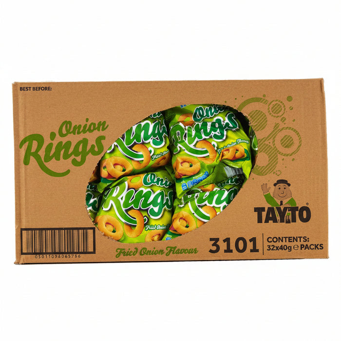 Tayto Large Onion Rings | Box of 32 x 40g | Crispy Irish Snacks | Netcrisps - NetCrisps