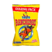 A yellow Tayto Rancheros Sharing Bag (Box of 12 x 100g), featuring a cowboy on horseback with a blue and yellow star, brings classic Irish bacon flavour snacks from the Tayto brand—perfect for sharing.