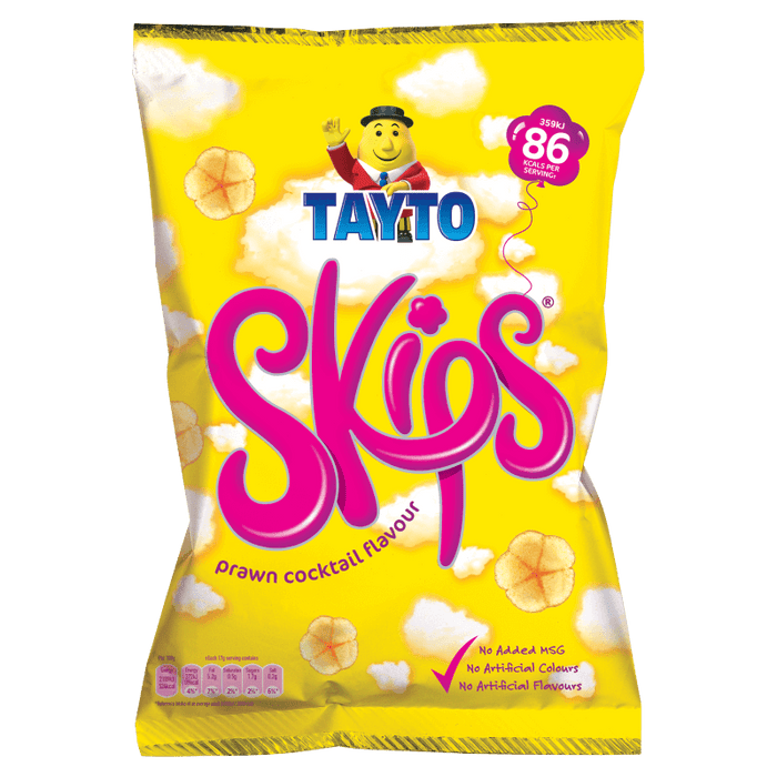 Tayto Skips Prawn Cocktail Large Sharing | Box of 12 Packets (95g) - NetCrisps