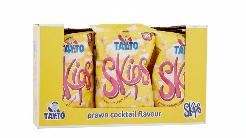 Tayto Skips Prawn Cocktail Large Sharing | Box of 12 Packets (95g) - NetCrisps